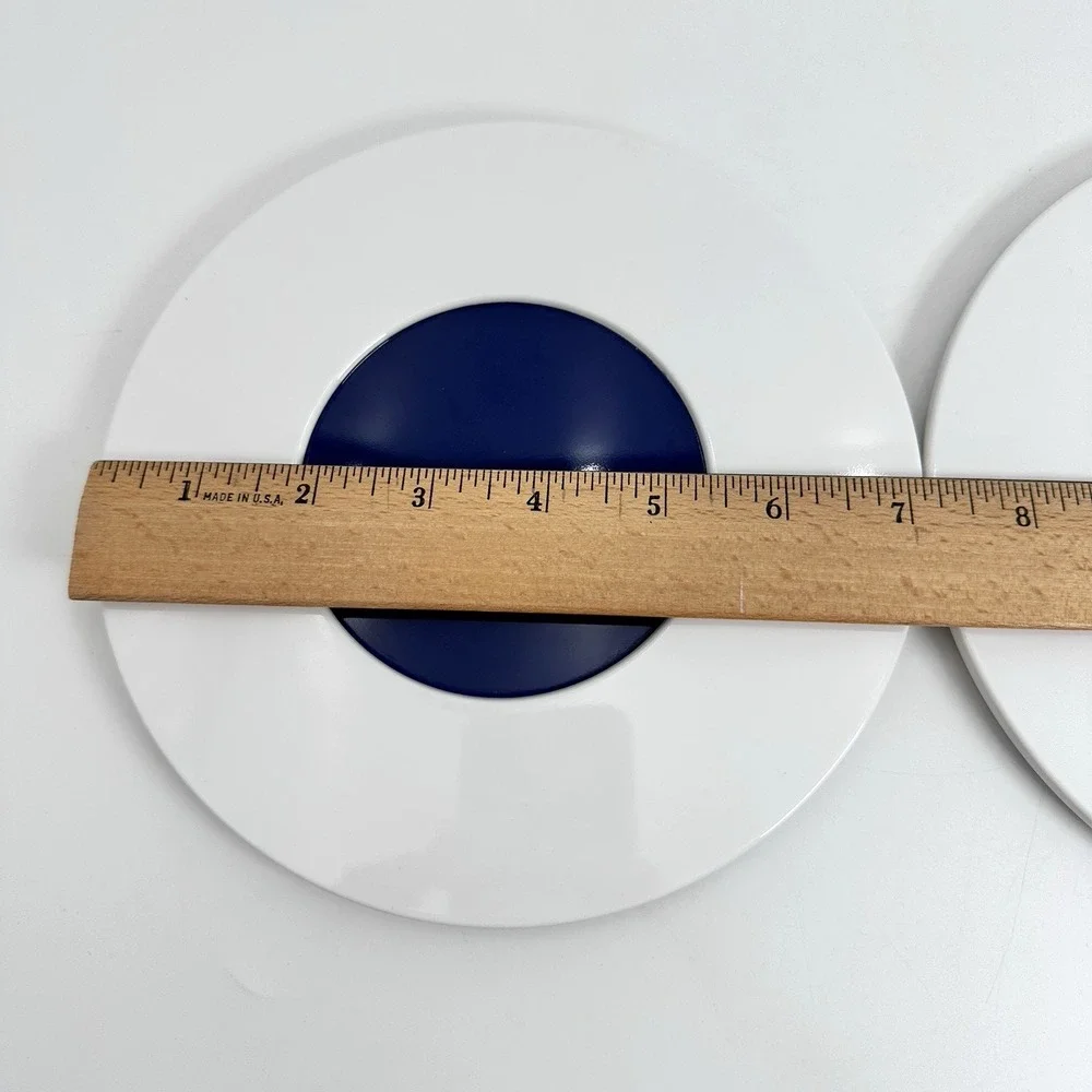 Tupperware 2 Spoon Rests 2 Round Trivets Blue White Green Kitchen Lot Melamine